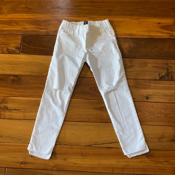 Gap White Stretch Jegging Raw Hem Ankle Jeans in Girls Size 12 - Picture 1 of 4